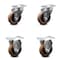 Service Caster 4 Inch High Temp Glass Filled Nylon Swivel Top Plate Caster Set with 2 Rigid SCC-20S414-GFNSHT-TP2-2-R-2 - alternate 1